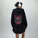 sweetdeath patch on female essential zip hoodie in after hours
