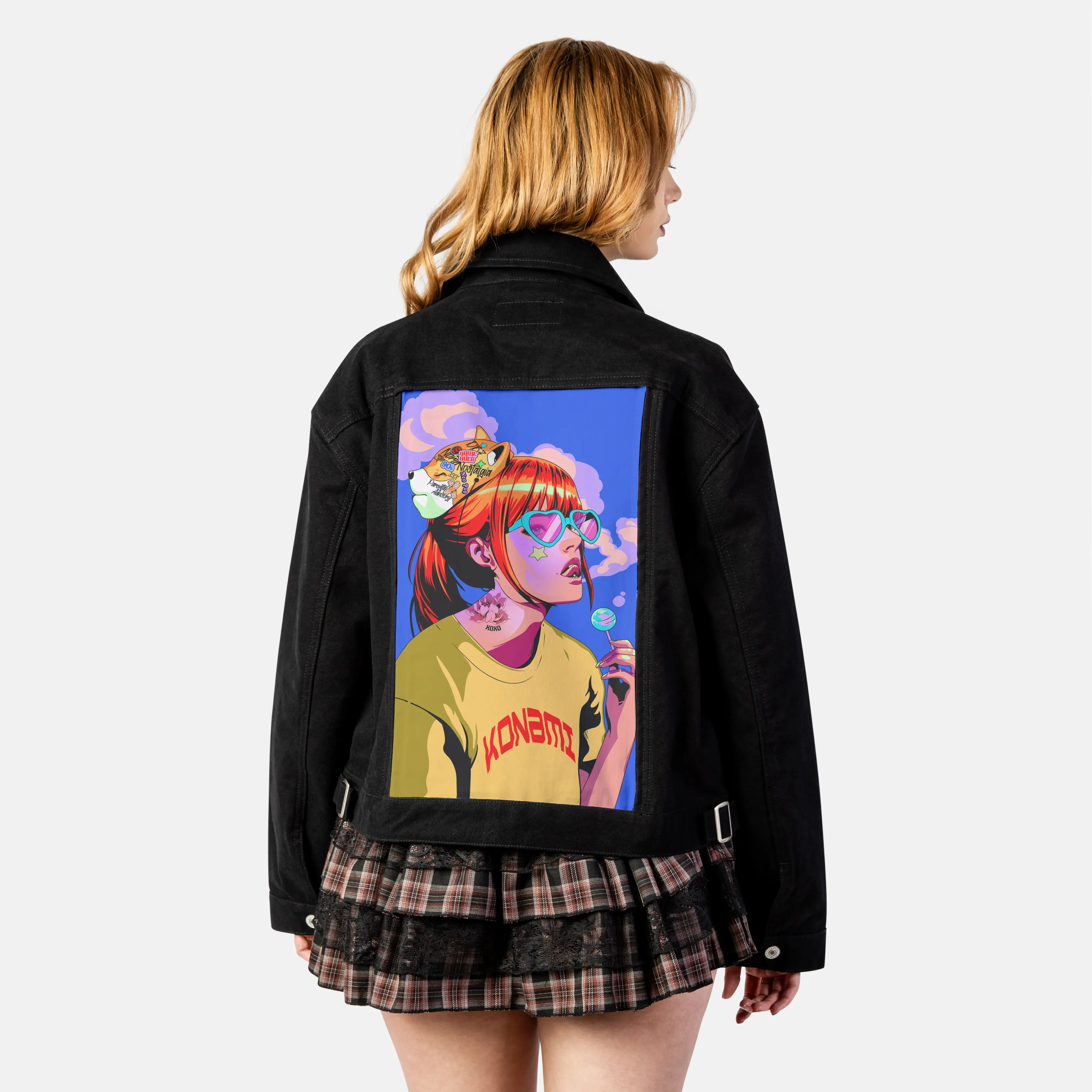 sweettooth patch on female atelier canvas jacket in nightfall