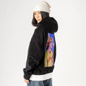 sweettooth patch on female retro cord hoodie in onyx