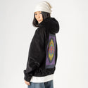 swordofdamocles patch on female retro cord hoodie in onyx
