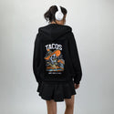 tacos patch on female essential zip hoodie in after hours