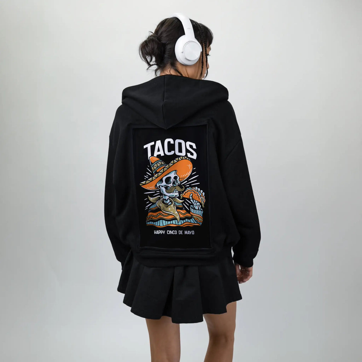 tacos patch on female essential zip hoodie in after hours