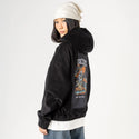 tacos patch on female retro cord hoodie in onyx