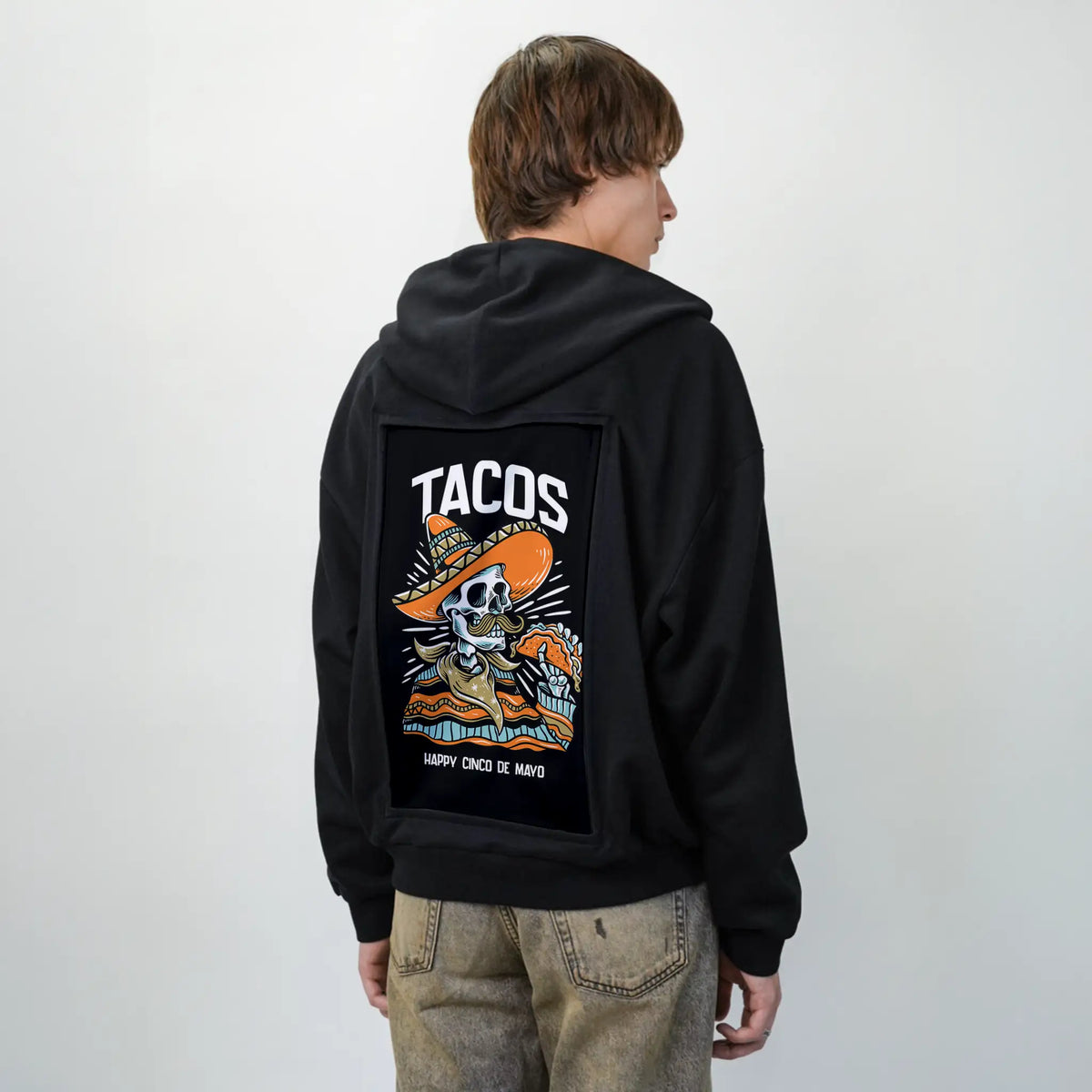 tacos patch on male essential zip hoodie in after hours