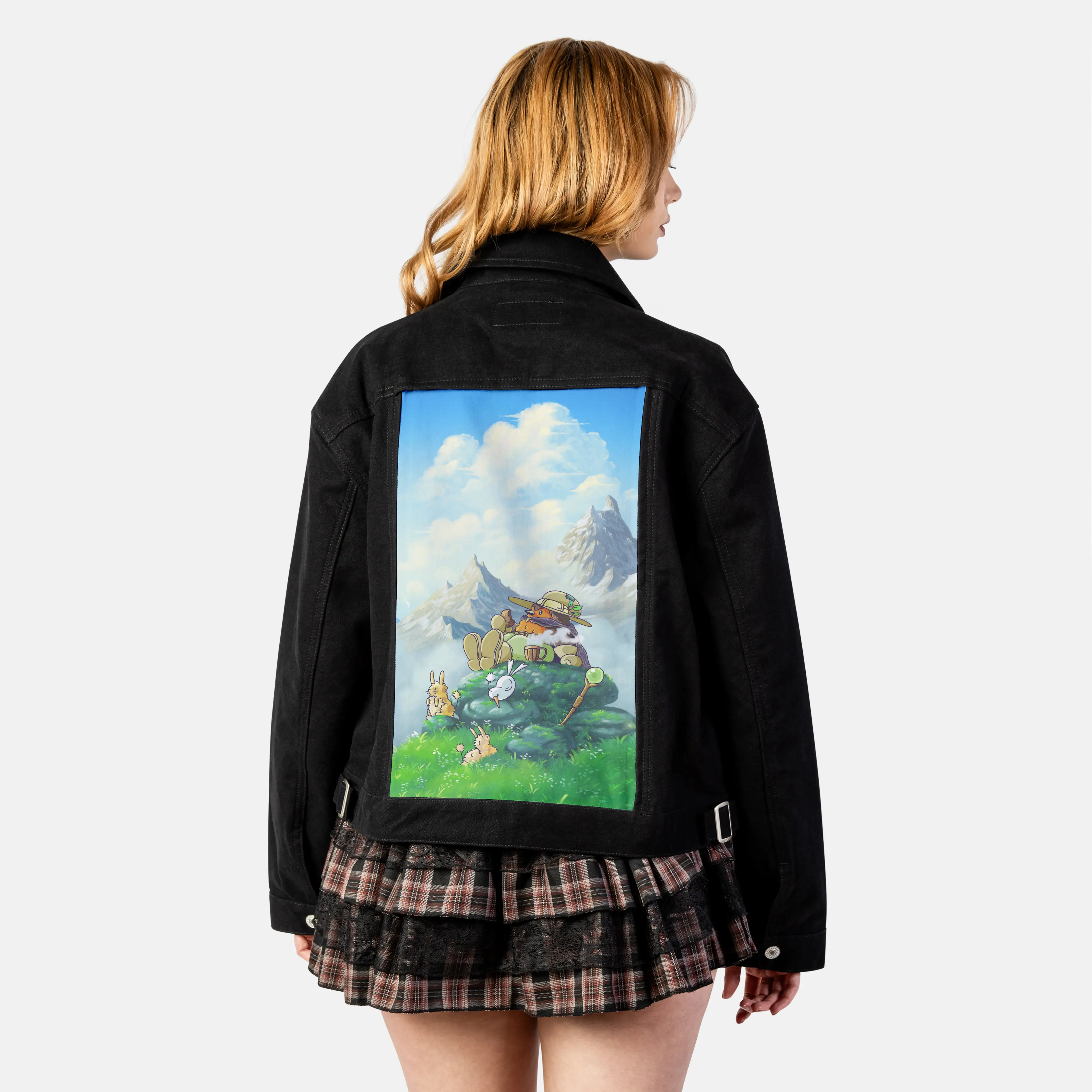 teatime patch on female atelier canvas jacket in nightfall