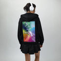 technicolorastro patch on female essential zip hoodie in after hours