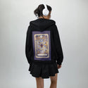 tenofcoins patch on female essential zip hoodie in after hours