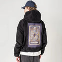 tenofcoins patch on male retro cord hoodie in onyx