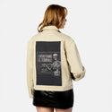 terriblelife patch on female atelier canvas jacket in tan