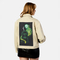thatsthespirit patch on female atelier canvas jacket in tan