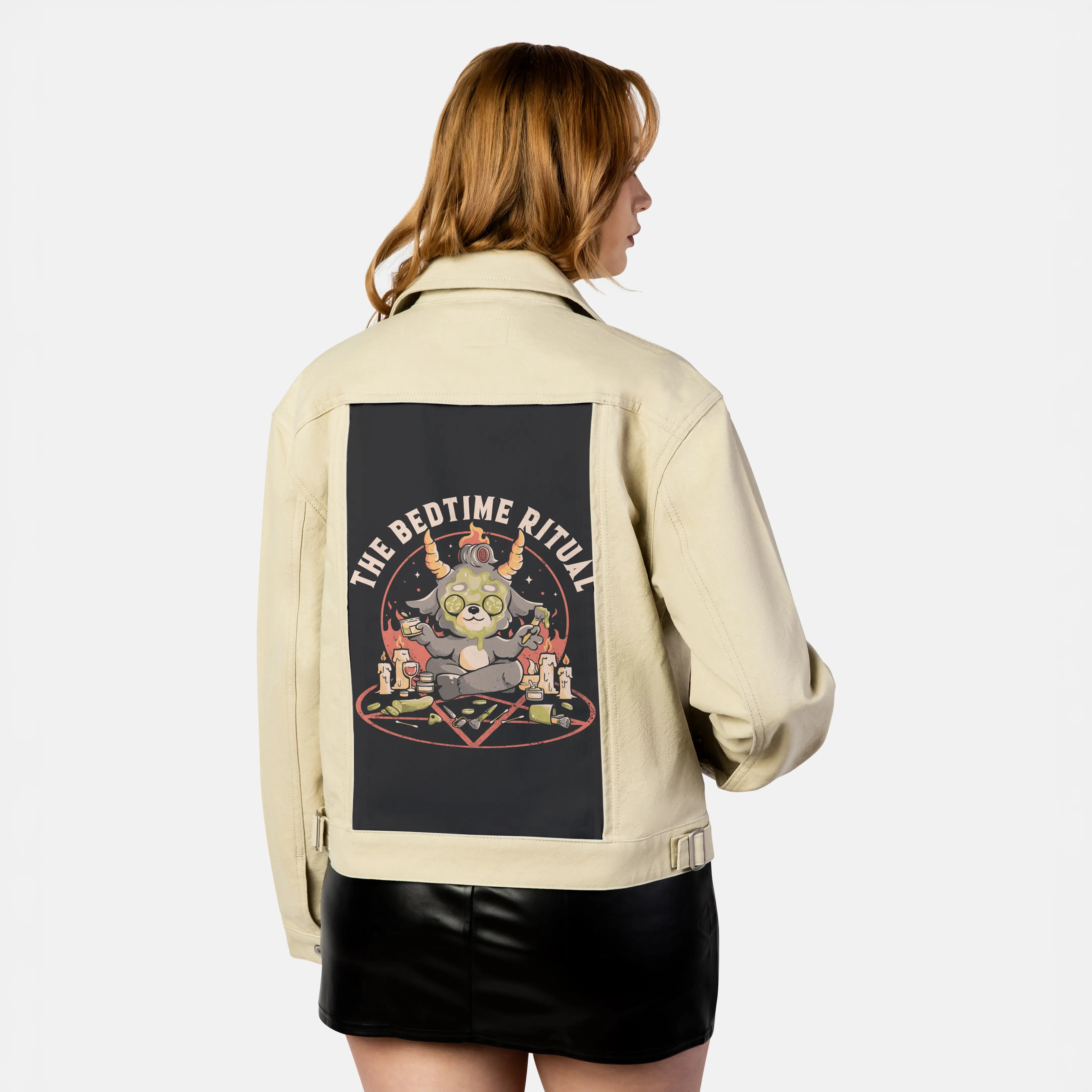 thebedtimeritual patch on female atelier canvas jacket in tan