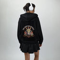 thebedtimeritual patch on female essential zip hoodie in after hours
