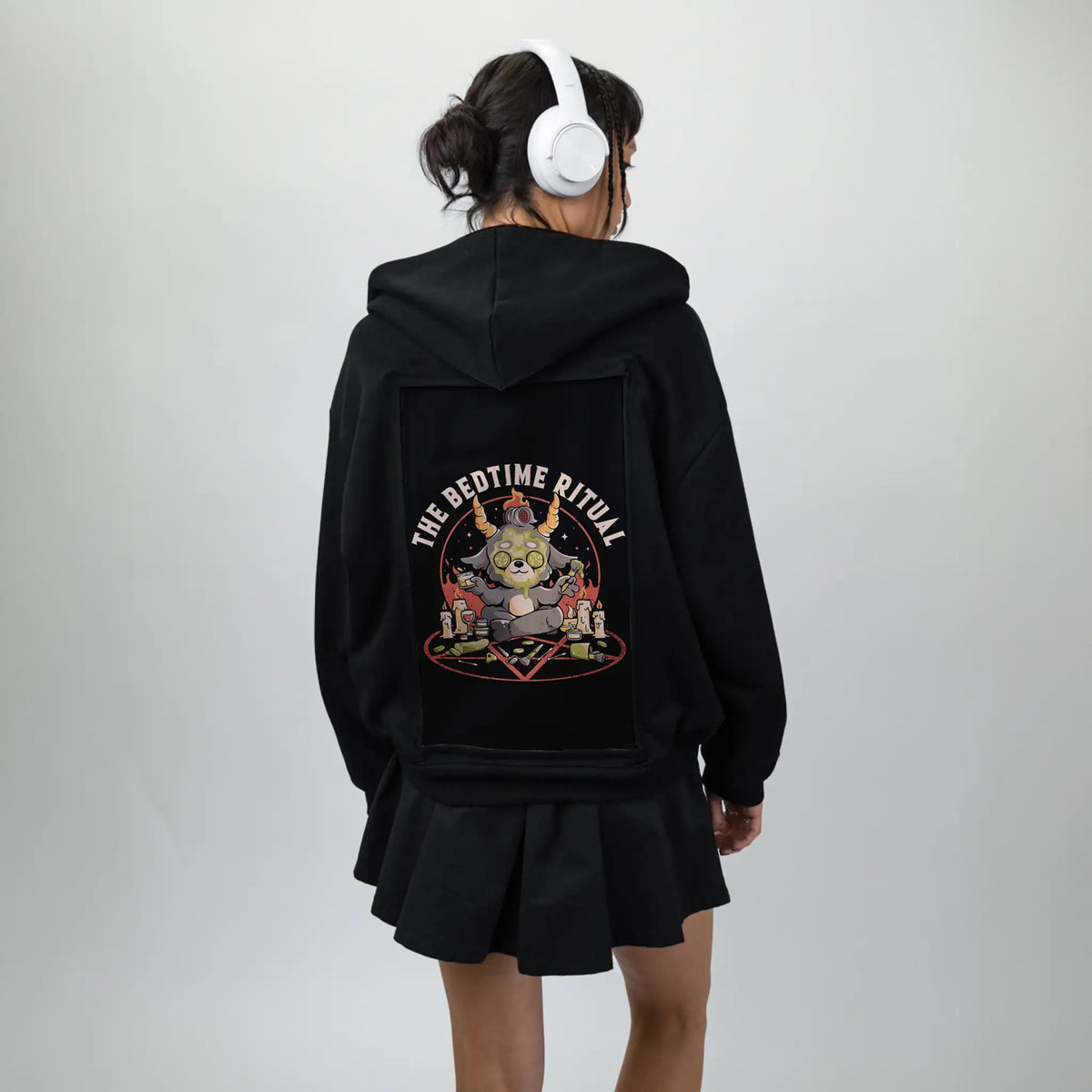 thebedtimeritual patch on female essential zip hoodie in after hours