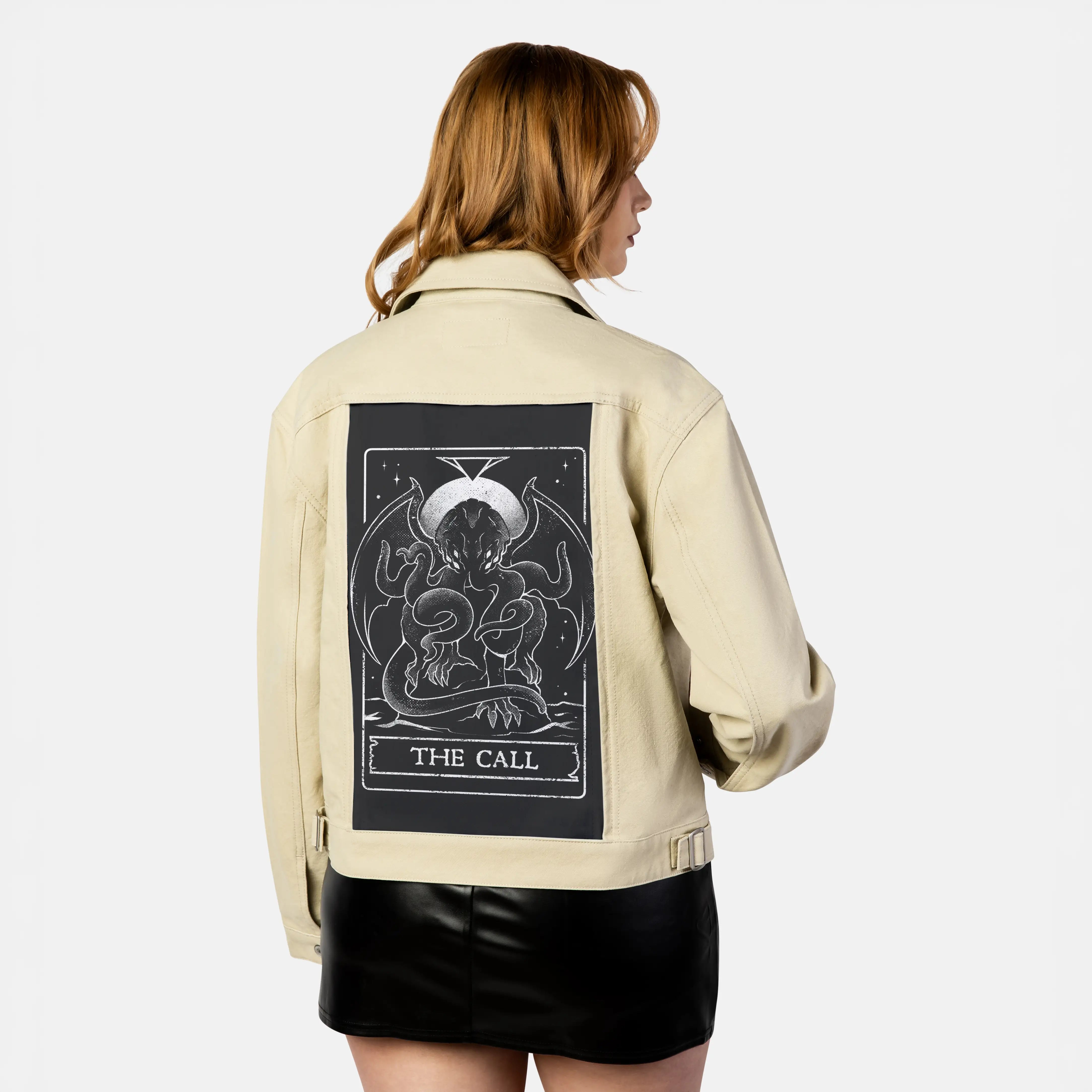 thecall patch on female atelier canvas jacket in tan