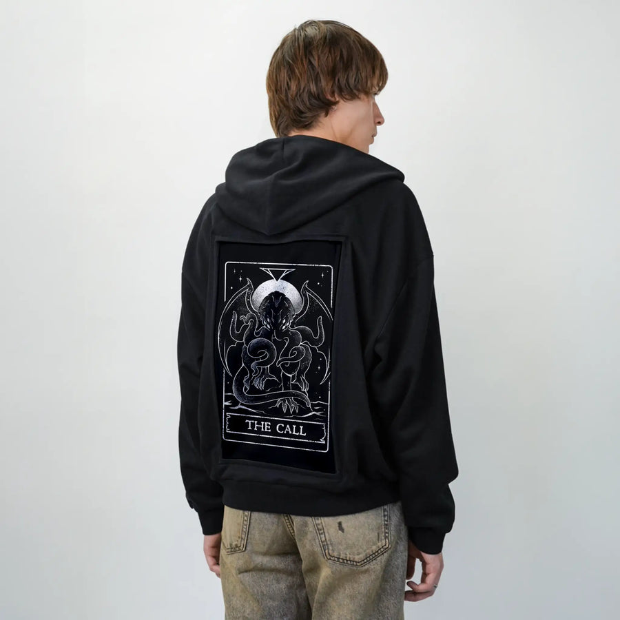 thecall patch on male essential zip hoodie in after hours