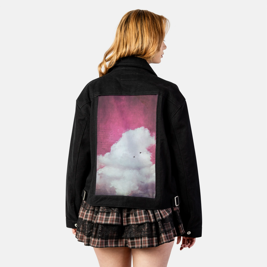 theclouddreamversion patch on female atelier canvas jacket in nightfall