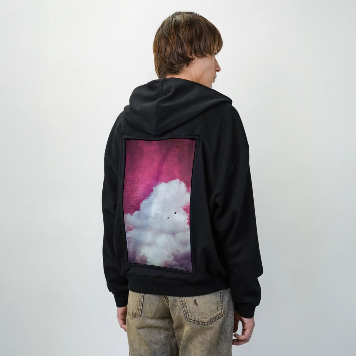 theclouddreamversion patch on male essential zip hoodie in after hours