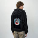 thecluck patch on male essential zip hoodie in after hours