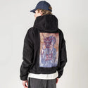thedevil patch on male retro cord hoodie in onyx