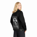 thedoctor patch on female og denim jacket in raven