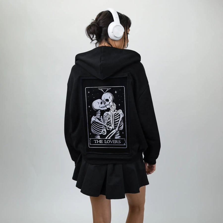 theeternallovers patch on female essential zip hoodie in after hours