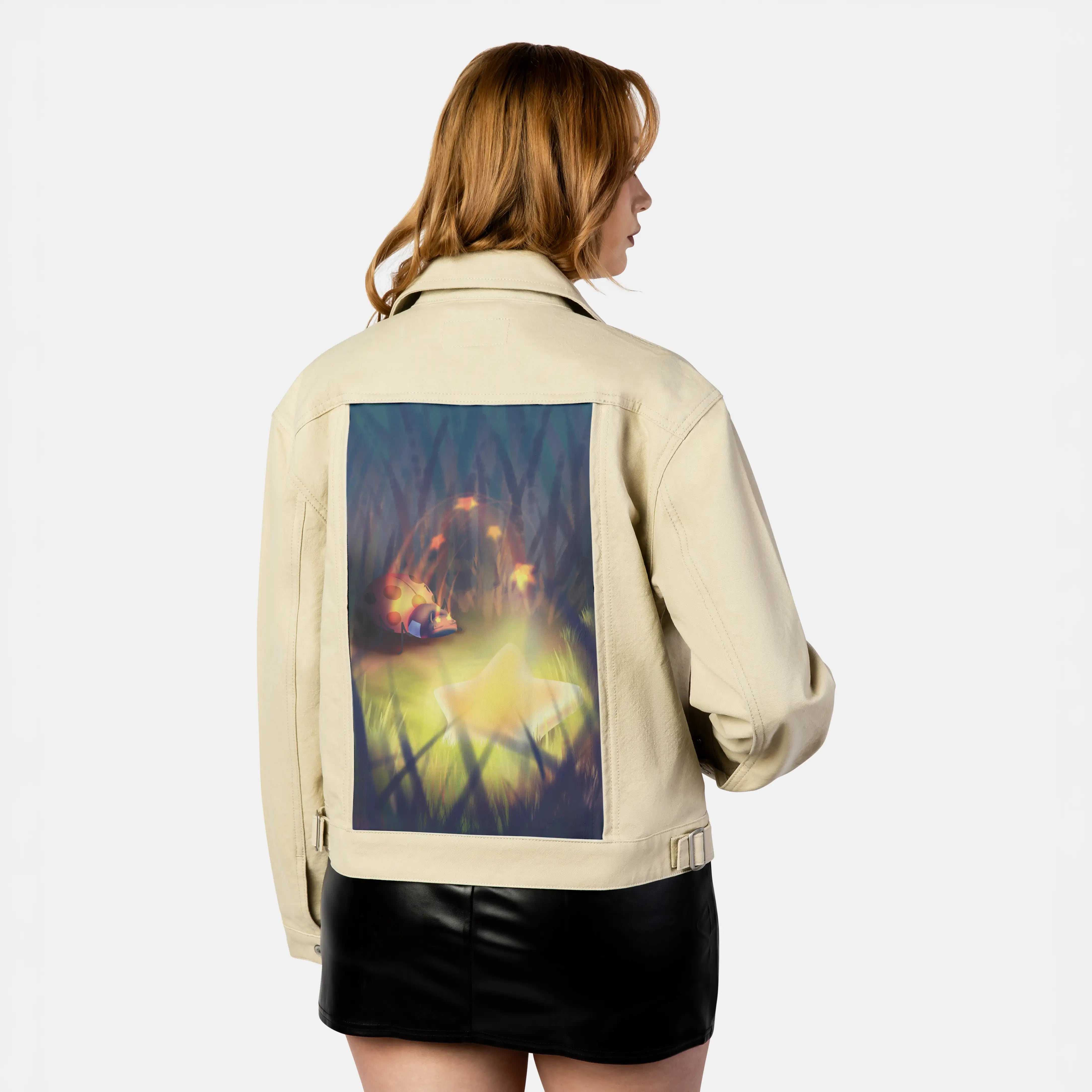 thefind patch on female atelier canvas jacket in tan