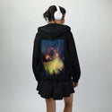 thefind patch on female essential zip hoodie in after hours