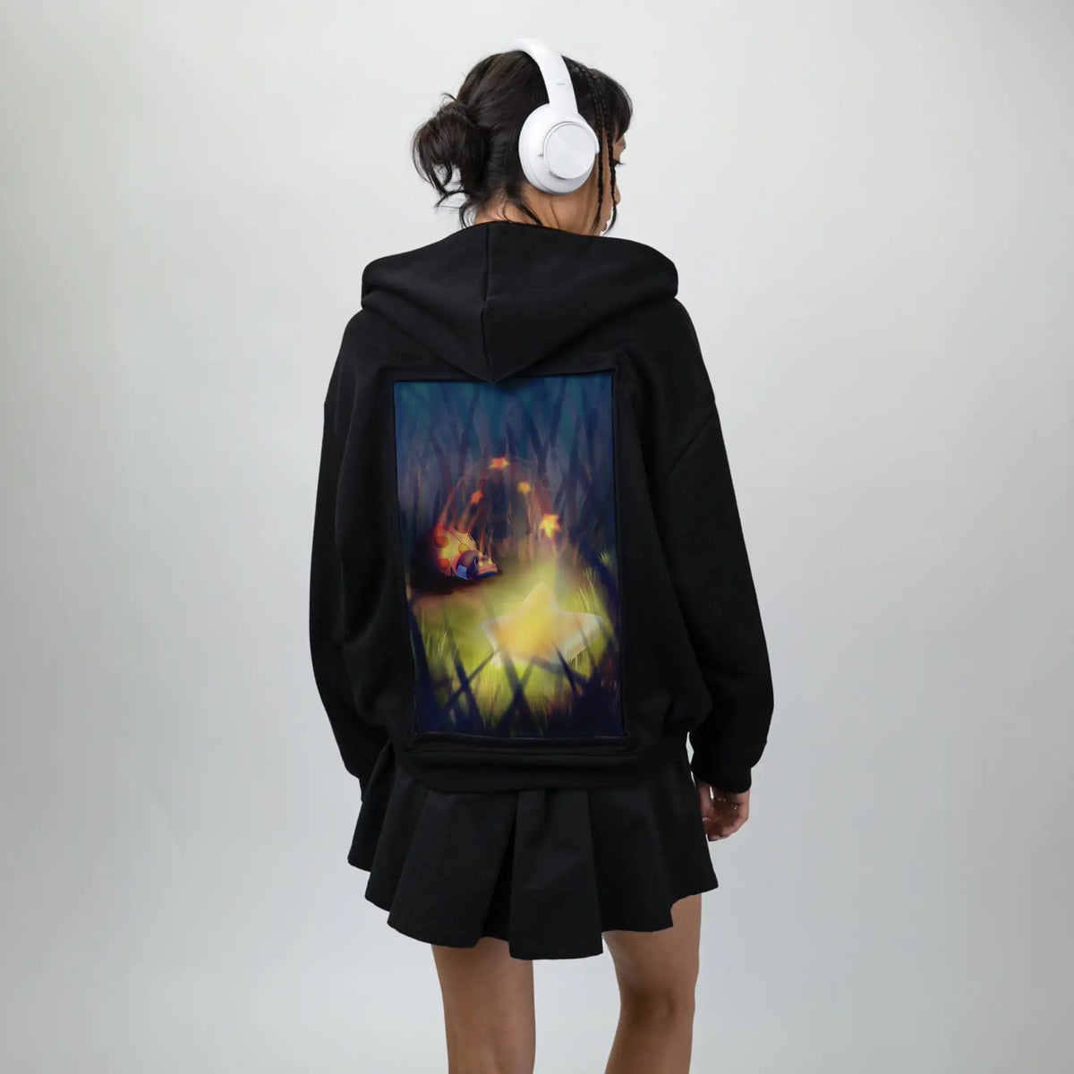 thefind patch on female essential zip hoodie in after hours