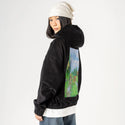 theforkmountain patch on female retro cord hoodie in onyx