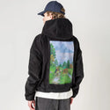 theforkmountain patch on male retro cord hoodie in onyx