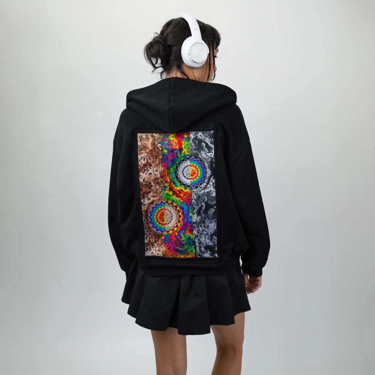 thegreatdivide patch on female essential zip hoodie in after hours