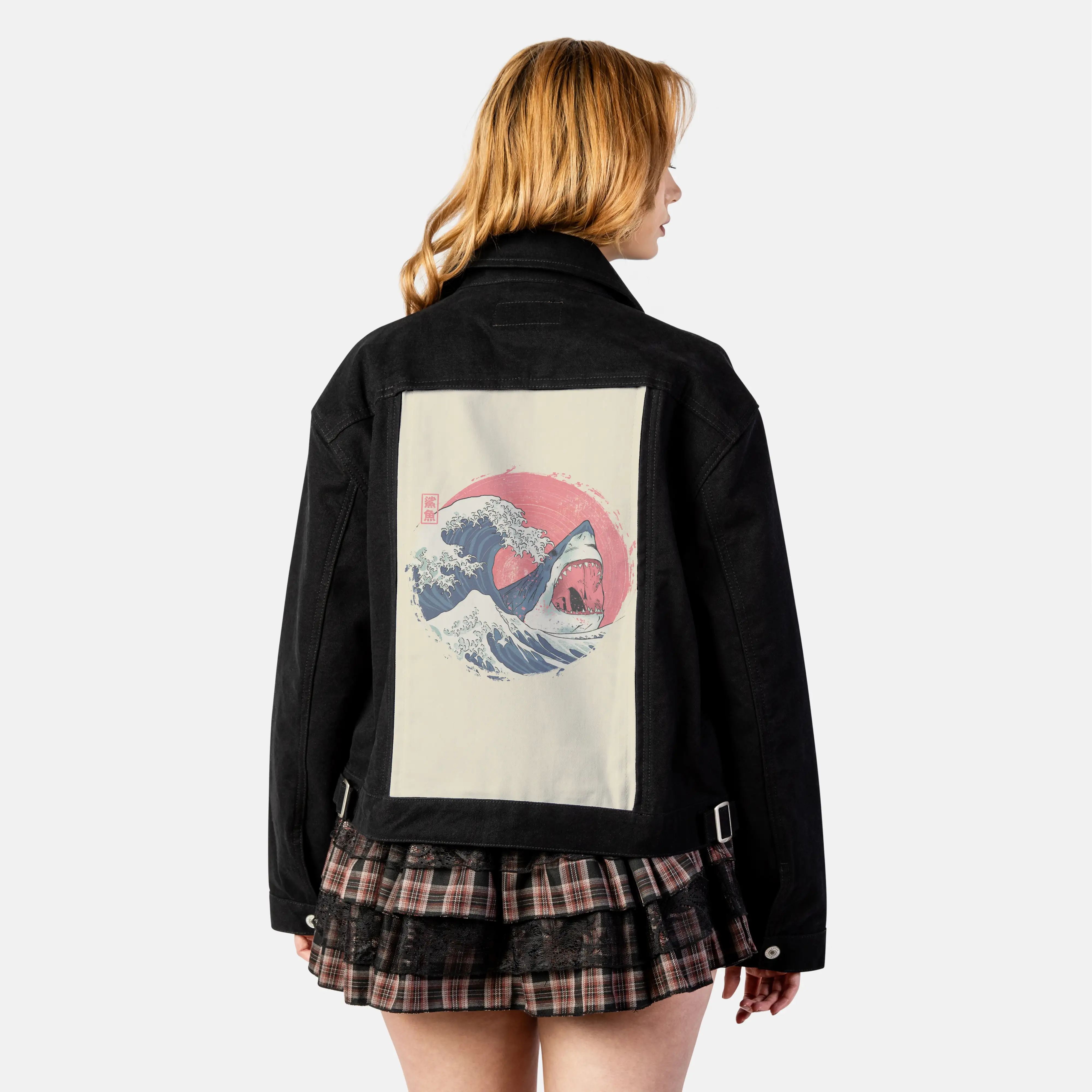 thegreatshark patch on female atelier canvas jacket in nightfall
