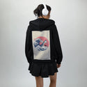 thegreatshark patch on female essential zip hoodie in after hours