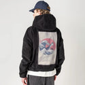 thegreatshark patch on male retro cord hoodie in onyx