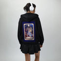 thehighpriestess patch on female essential zip hoodie in after hours
