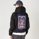 thehighpriestess patch on male retro cord hoodie in onyx
