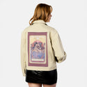 thelovers patch on female atelier canvas jacket in tan