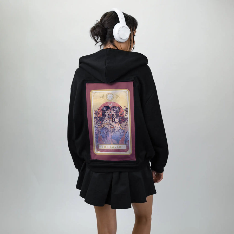 thelovers patch on female essential zip hoodie in after hours