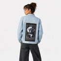 themagician patch on female og denim jacket in oceanside