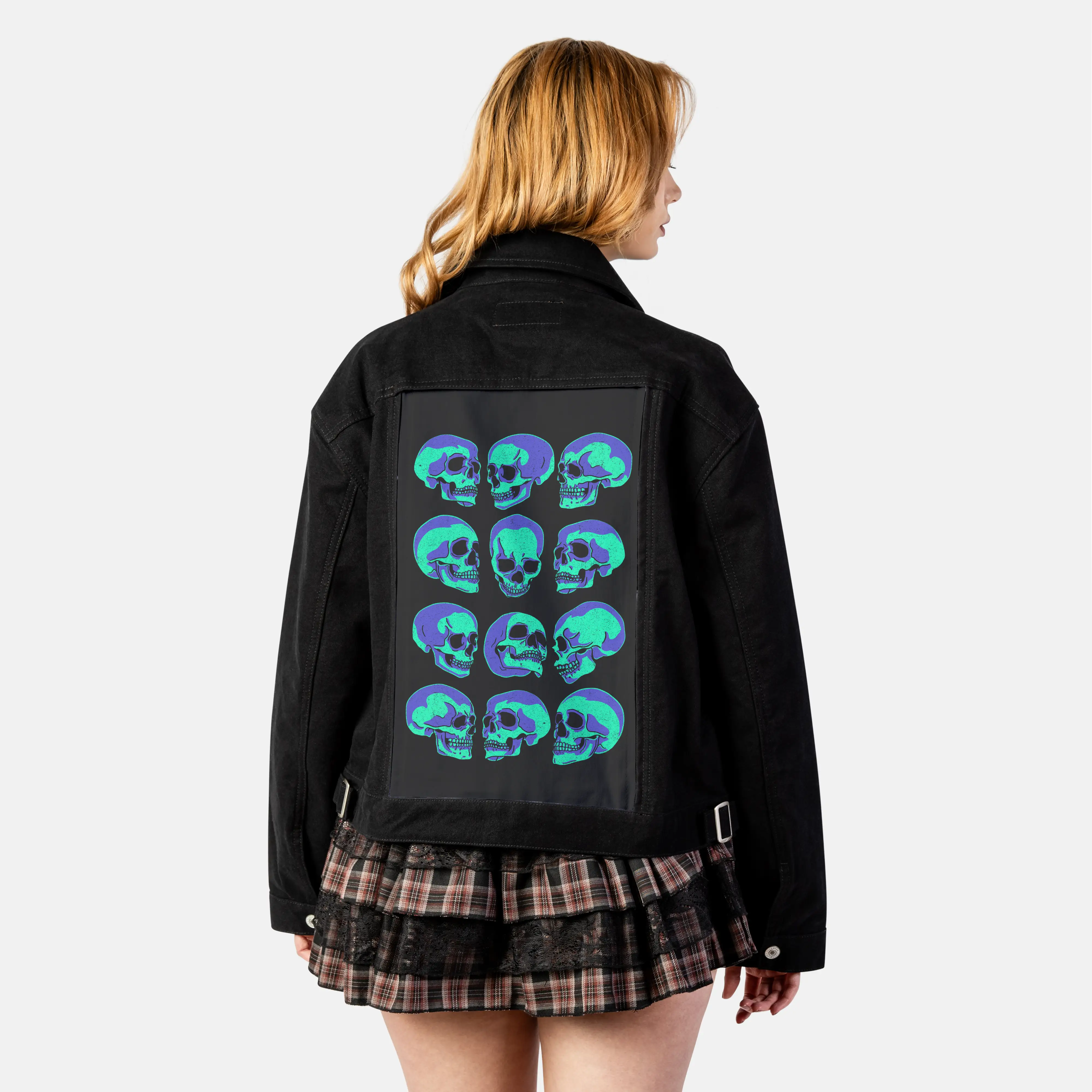 themanyfacesofdeath patch on female atelier canvas jacket in nightfall
