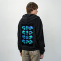themanyfacesofdeath patch on male essential zip hoodie in after hours
