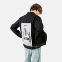 themap patch on male og denim jacket in raven