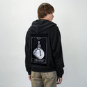 themoon patch on male essential zip hoodie in after hours