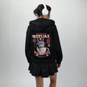 themorningritual patch on female essential zip hoodie in after hours