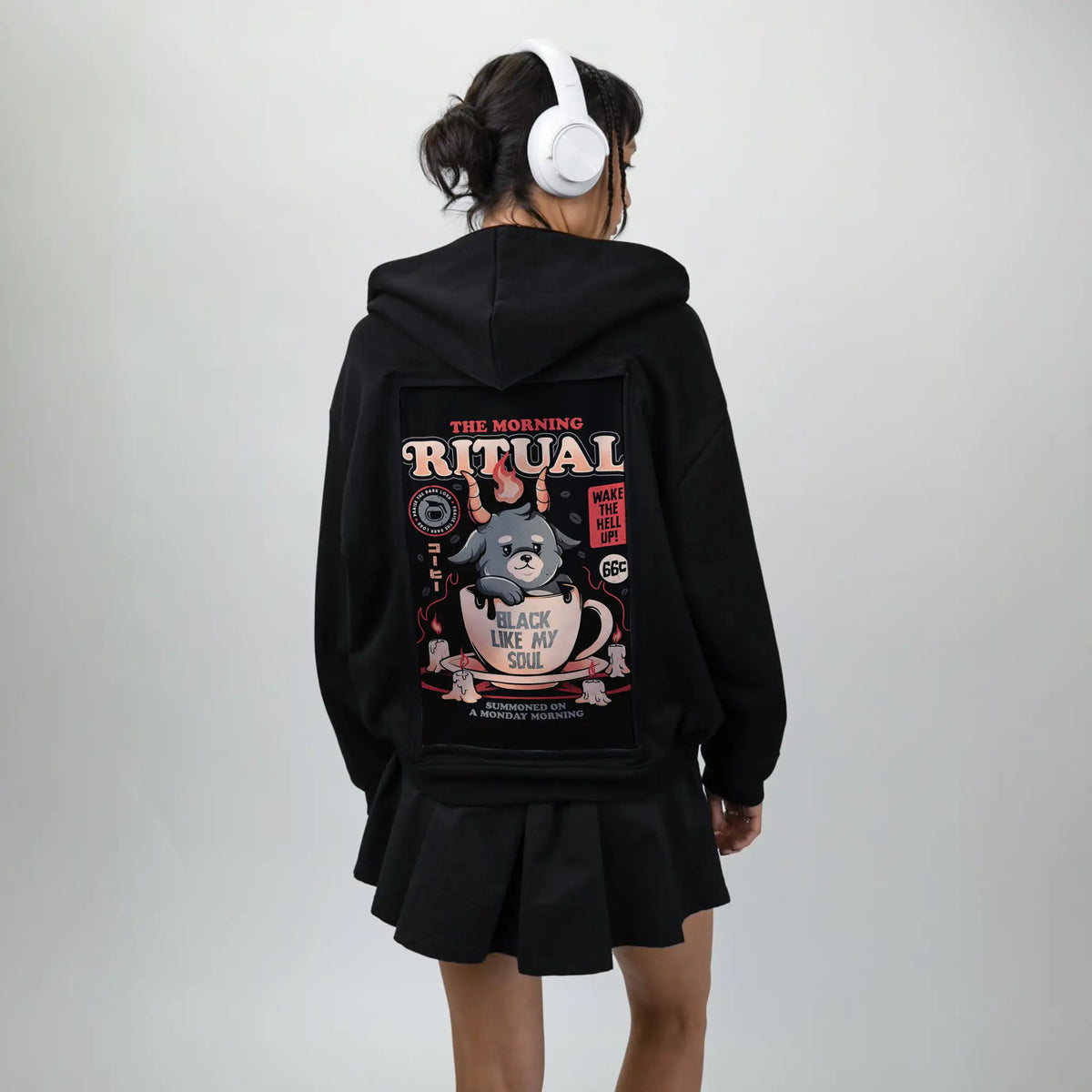 themorningritual patch on female essential zip hoodie in after hours