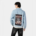 themorningritual patch on male og denim jacket in oceanside