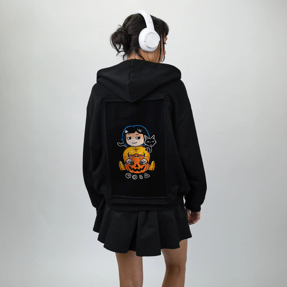 theotherpumpkin patch on female essential zip hoodie in after hours