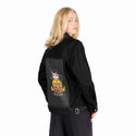 theotherpumpkin patch on female og denim jacket in raven