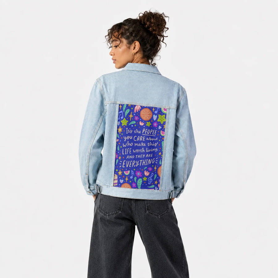 thepeople patch on female og denim jacket in oceanside