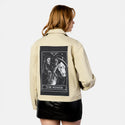 thereaper patch on female atelier canvas jacket in tan